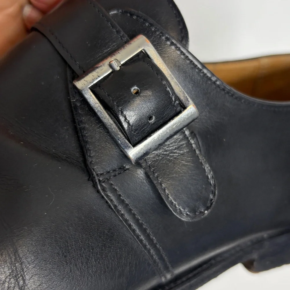 Crockett & Jones Mens Shoes UK 9 G US 10 Black Monk Strap Monkton Made in UK - Picture 11 of 15